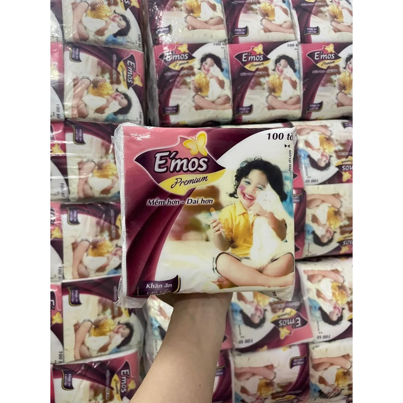 Khăn giấy ăn emos cao cấp siêu dai siêu mịn