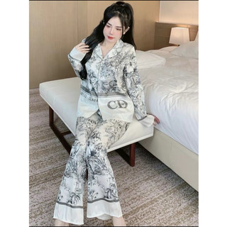 Đồ bộ pijama bigsize, lụa latin tơ tằm,cổ pizama in rừng xám cd