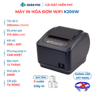 Máy in hóa đơn Wifi Xprinter K200W in hóa đơn, live stream, in chế biến không dây