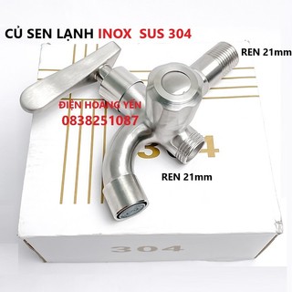 vòi củ sen lạnh inox304 có xả xô, vòi sen tắm nước lạnh, củ sen lạnh inox304, bảo hành 1 năm