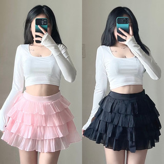 Chân Váy Xòe 4 Tầng lưng cao tôn dáng có quần bảo hộ cho nữ m801