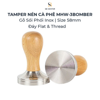 Tamper nén cà phê tay gỗ sồi 58mm mhw-3bomber