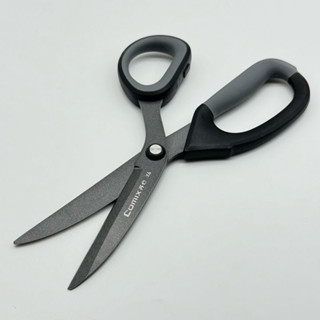 [Lưỡi cong- chống dính] Kéo Comix X6 180mm màu đen, lưỡi cong trợ lực chống rỉ chống dính