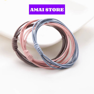 Dây buộc tóc, chun cột tóc 4 sợi AMAI siêu co giãn, thiết kế đơn giản, thanh lịch, giá sỉ cực rẻ