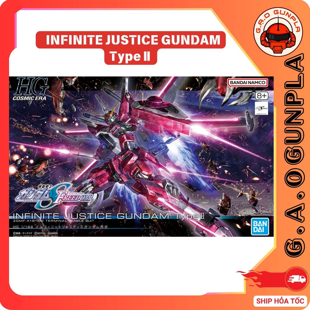 Mô hình lắp ráp Gundam Bandai  HG 1/144 INFINITE JUSTICE GUNDAM TypeⅡ
