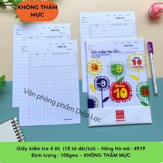 Giấy kiểm tra cấp 1 – Campus, Hồng Hà, Phúc Thịnh - 4891/ 4919/TPGKT01/TPGKT02/TPGKT03- Diệp Lạc