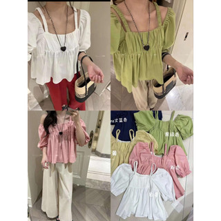 8587N ÁO TRỄ VAI BO NGỰC TAY BỒNG