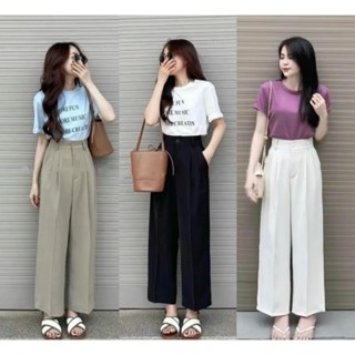 Quần Tây Ống Suông Dành Cho người Nấm Lùn chất vải Gol nhật Lưng cao mặc mát rủ và sóng quần hạn chế nhăn nhàu M868