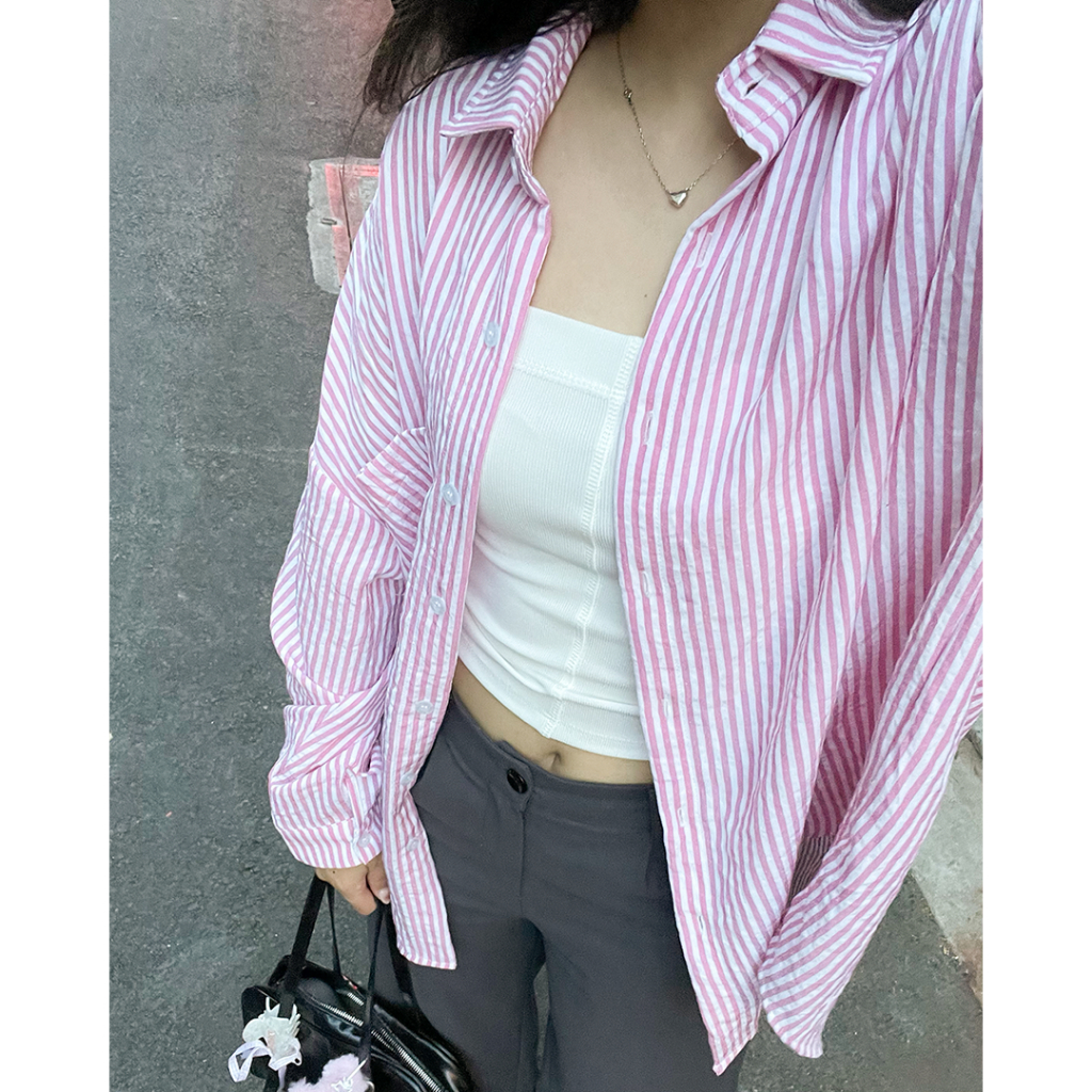 Áo sơ mi tay dài nữ NAKEDbyV sơmi rộng thoáng mát ít nhắn BASIC SHIRT | BigBuy360 - bigbuy360.vn