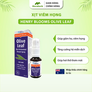 Xịt Viêm Họng Henry Blooms Olive Leaf - Giảm Ho, Đau Rát Họng & Hôi Miệng