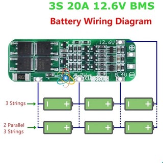 Mạch 3S 12V 20A Sạc cân bằng và bảo vệ pin 18650 / Li-ion 3.7v