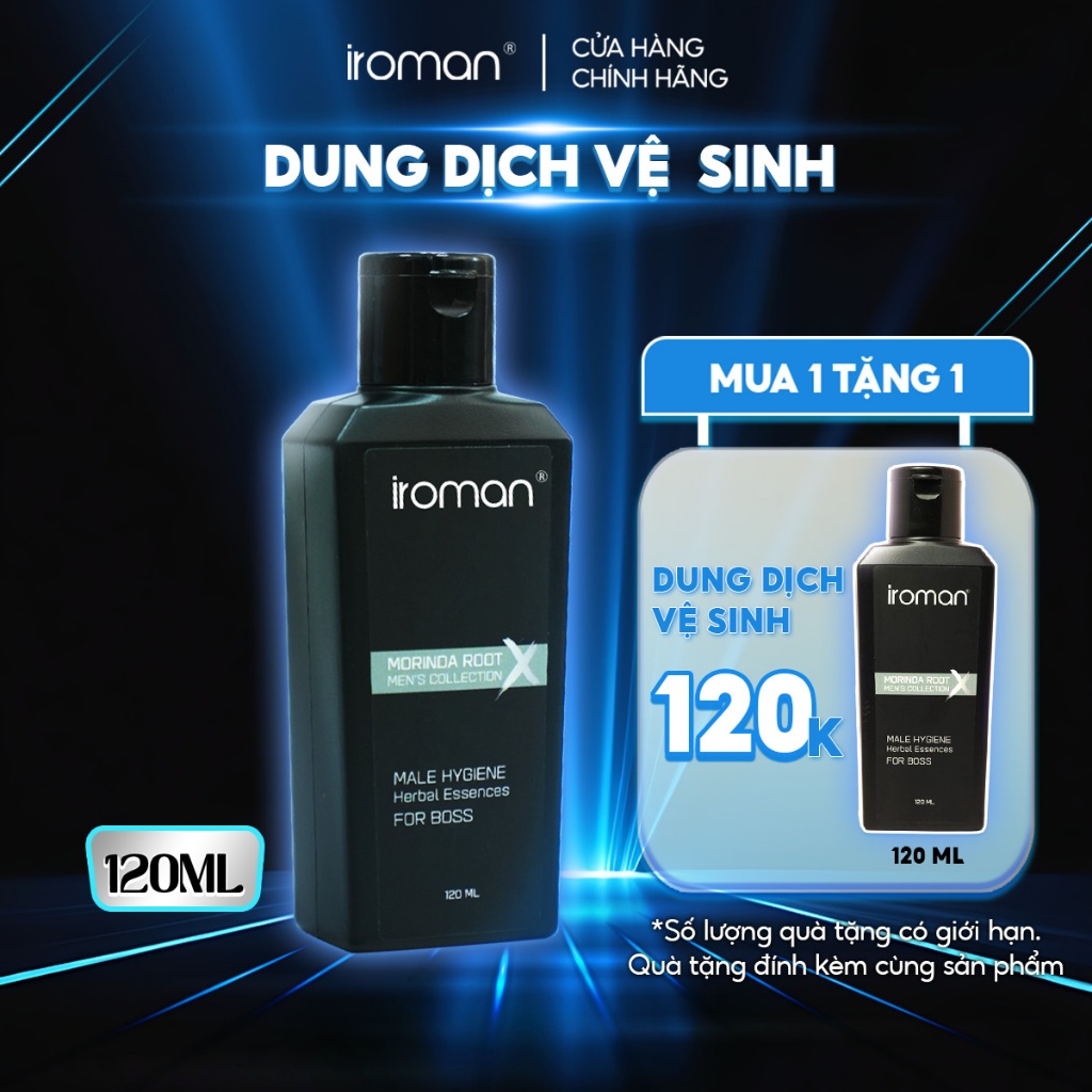 [Mua 1 TẶNG 1] Tinh Chất Thảo Dược Vệ Sinh Nam Bảo Vệ Sinh Lý Phái Mạnh IROMAN 120G