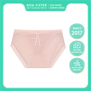 Quần lót nữ lưới màu trơn đính nơ đáy hai lớp viền ren mỏng BOM SISTER Q9832