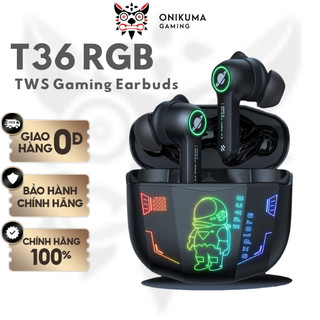 Tai nghe Bluetooth Gaming nhét tai không dây Onikuma T36, Tai nghe chơi game có khả năng khử tiếng ồn với sạc nguồn