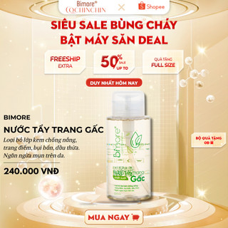 Nước tẩy trang chiết xuất Gấc Bimore giúp loại bỏ bụi bẩn, dầu thừa, ngăn ngừa mụn trên da 320ml
