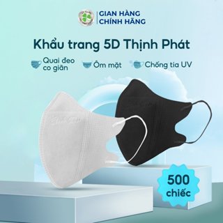 500 chiếc khẩu trang 5D Mask Thịnh Phát 3 lớp kháng khuẩn kháng giọt bắn chống tia UV Cỏ Ba Lá