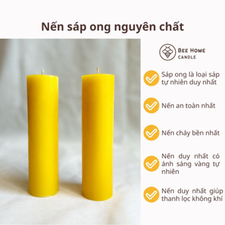   Bee Home  Nến trụ tròn thân cao thời lượng dài nến sáp ong cao cấp trang trí phòng ngủ decor phòng khách sự kiện 