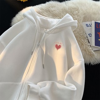 Áo khoác Có Túi Bên Trong Vải Nỉ Cotton Ấm Áp Mềm Mịn, Hình Trái Tim Love Art Nhỏ Xinh Dành Cho Bé