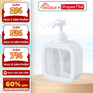 Chai, Lọ Nhựa Đựng Dầu Gội SHODWE, Sữa Tắm Trong Suốt Dung Tích 300ml 500 Ml, Hũ Nhưa Chiết Dầu Nước Rửa Tay Sang Trọng