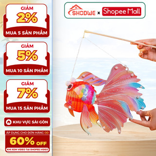 Đèn Lồng Cá SHODWE Đèn Lồng Sắc Màu Hottrend Năm 2024, Đèn Lồng Trung Thu Hình Cá Cho Bé