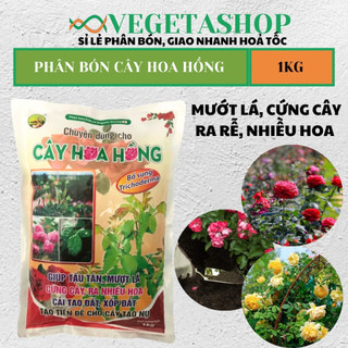 [ Chuyên Dùng ] PHÂN BÓN CHUYÊN DÙNG CHO HOA HỒNG 1Kg- cung cấp dinh dưỡng cần thiết bổ sung trichoderma - VEGETASHOP