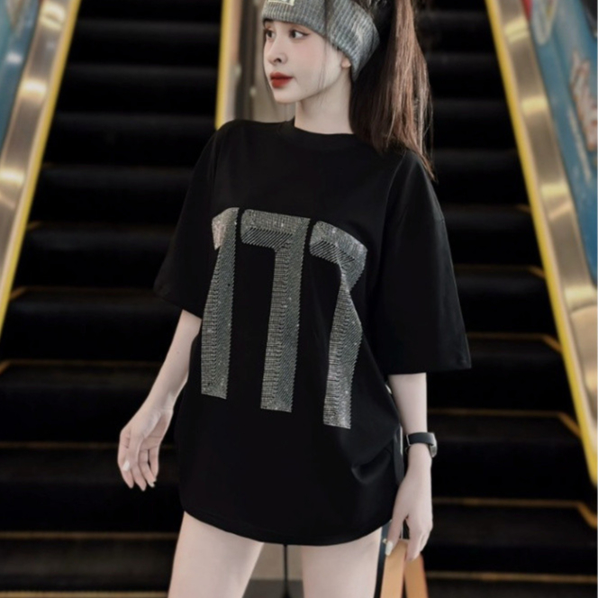 Áo Thun HADES 777 Đính Kim Tuyến Chất Cotton Thoáng Mát Form Rộng Unisex - Áo Phông 777 Đính Kim Tuy