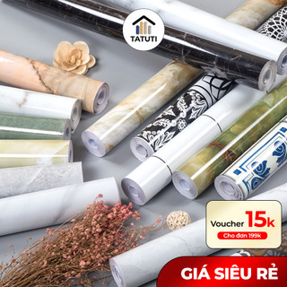 Decal dán bếp chống dầu mỡ, chống nước Vân Đá Tráng Nhôm chịu nhiệt, keo sẵn, dán tường, bàn 5mx60cm