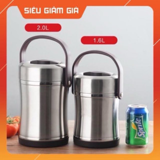   Loại 2L  Cặp lồng 2 tầng 3 ngăn đựng cơm giữ nhiệt chống chàn đồ ăn chất liệu inox 304 Màu Bac  Hộp Vỏ Màu Cam  