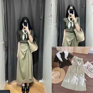 Set 3 món vest nâu: khoác vest + crop 2s xoắn ngực + short