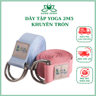 Dây Đai Tập Yoga Cotton Dài 2.5m có thun buộc , Bản 3.8cm , Dày 2mm , cải thiện , nắn chỉnh cột sống