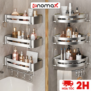 Kệ góc phòng tắm Enomax  đựng đồ  đa năng, dán tường siêu chắc, tiện lợi. Chất liệu Nhôm hàng không cao cấp