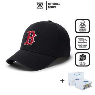 Mũ lưỡi trai Meowist Unisex MLB chất liệu vải Kaki Black logo B,nón lưỡi trai Hàn Quốc