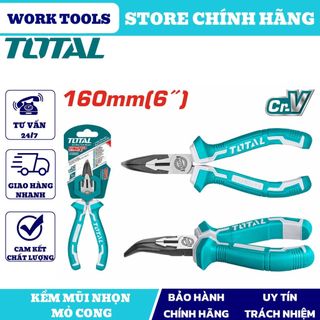 Đồ nghề total kềm mũi nhọn mỏ cong 6inch/160mm tht24616
