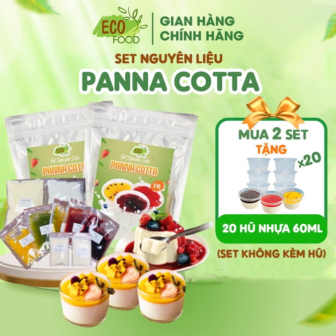 🔥FREESHIP🔥nguyên liệu Panna Cotta 3 vị Dâu, Xoài, Chanh Dây- EcoFood