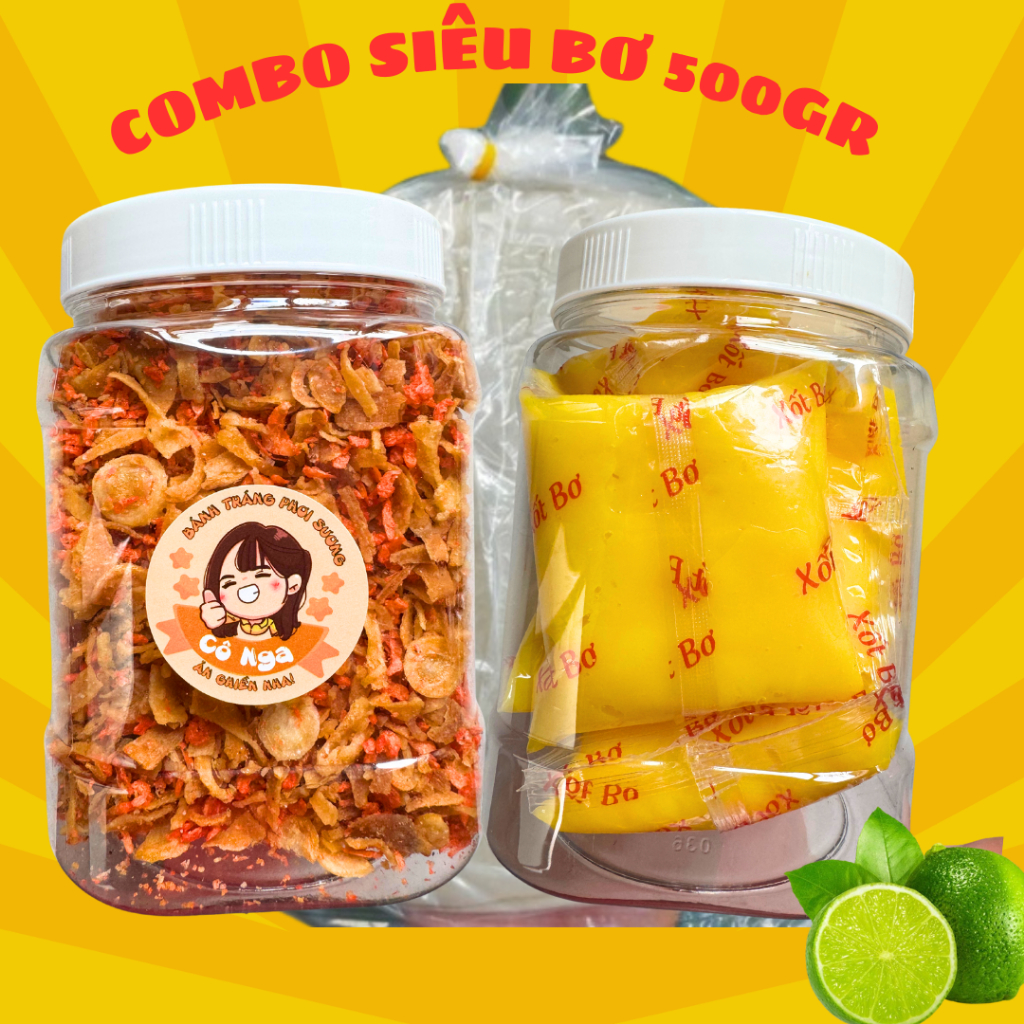 [Combo SIÊU BƠ 500g] Bánh tráng phơi sương mềm dẻo+ 500g bơ béo + HỦ MUỐI RUỐC HÀNH PHI LỚN 400GR