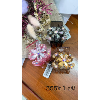 [XỊN] Kẹp tóc càng cua 3, 5 chấu - Bấu tóc thương hiệu đính pha lê cao cấp Marcely (nhụy 6 cánh)