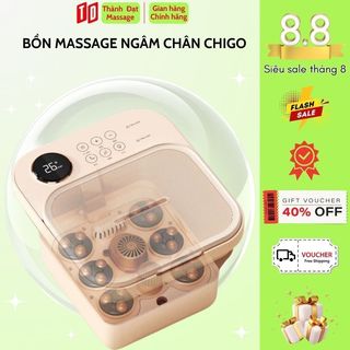 Bồn ngâm chân massage Chigo có sục khí và con lăn mát xa chân, máy massage chân gấp gọn tiện lợi