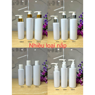 Chai nhựa 100ml 150ml 200ml vòi nhấn đựng hoặc chiết sữa rữa mặt , dầu gội đầu , sữa tắm , lotion , dung dịch, ...