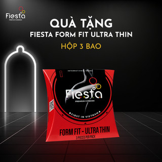 Bao cao su ôm sát, siêu mỏng fiesta form fit ultra thin size 51mm – hộp 3 bao