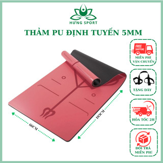  Thảm Tập Yoga PU Cao Su Định Tuyến 5mm Mềm Mịn , Chống Trơn Trượt , Đàn Hồi Tốt , An Toàn Cho Sức Khỏe