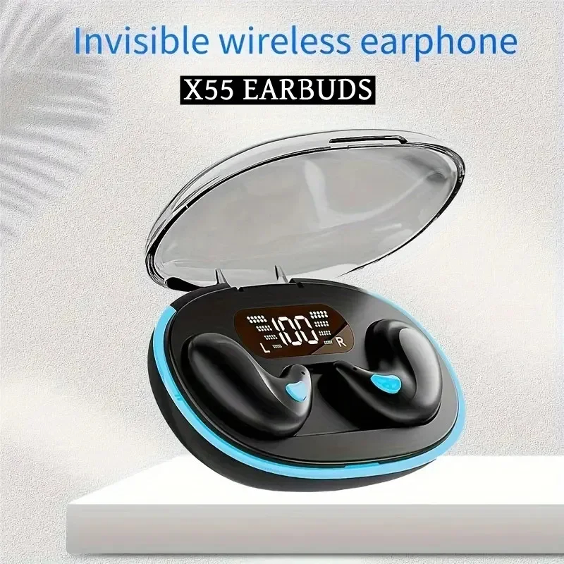 X55 TWS Bluetooth 5.3 Tai nghe tai nghe không dây thực sự với nút điều khiển nút MIC