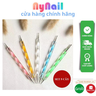 Bút chấm bi 5 cây làm móng, sét chấm bi trang trí móng nail thiết kế