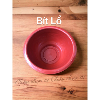 { 2 Cái } Chậu Nhựa Bít Lổ T68 Trồng Sen Màu Đỏ Gạch 66x30