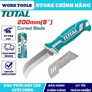Đồ nghề total dao tước dây cáp lưỡi cong 200mm tht51882