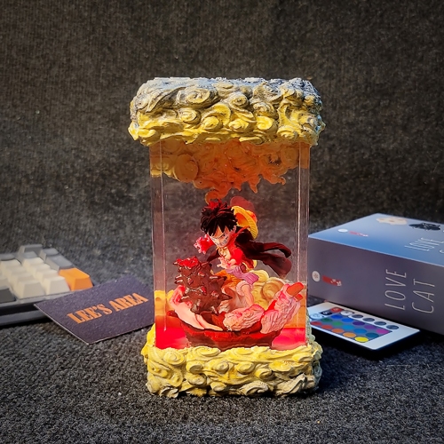 Đèn ngủ Luffy G1, đèn ngủ resin, đèn One Piece, đèn resin epoxy, Luffy, quà tặng fan One Piece