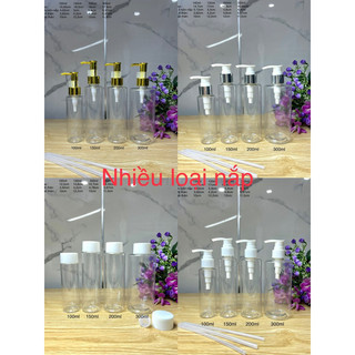 Chai nhựa 100ml 150ml 200ml 300ml vòi nhấn đựng hoặc chiết sữa rữa mặt , dầu gội đầu , sữa tắm , lotion , dung dịch, ...