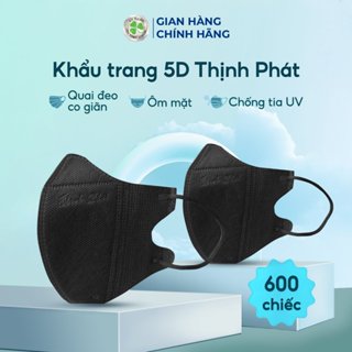 Khẩu trang y tế thùng 600 chiếc 5D Thịnh Phát 3 lớp kháng khuẩn chống bụi mịn an toàn tuyệt đối Cỏ Ba Lá