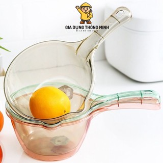 Gáo múc nước ca nhựa gáo múc nước trong suốt cán dài chất liệu nhựa PET