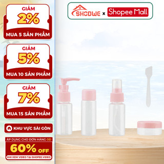 Bộ 7 Món Chiết Mỹ Phẩm SHODWE Nhỏ Gọn, Tái Sử Dụng Tiện Lợi Cho Du Lịch