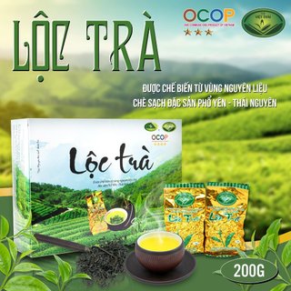  Trà xanh Thái Nguyên - Lộc trà - Trà Việt Thái  Hộp giấy 200gr gồm 20 gói nhỏ bên trong  